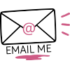 A hand-drawn illustration of an envelope at with at symbol over it saying to email me